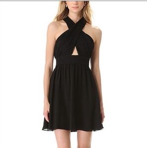Alice & Olivia Martine Wrap Tulip Black Dress